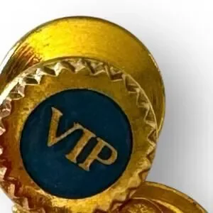 Vintage | Accessories | Vintage 94s Vip Blue Gilted Enamel Screw Back ...